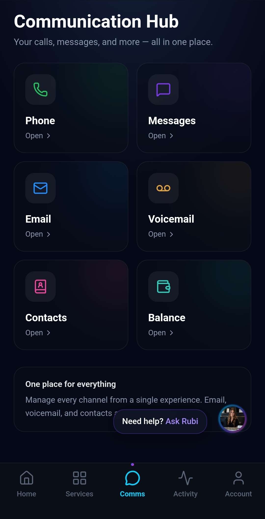 Infiniti Mobile app screen