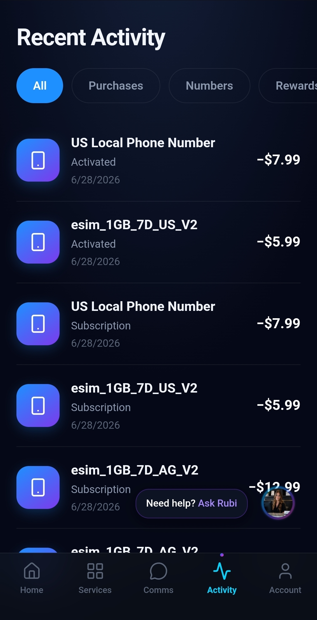 Infiniti Mobile app screen